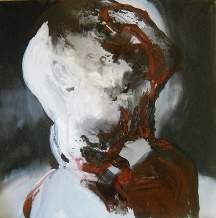 Distorted Head 70 bij 70 olie op doek.jpg