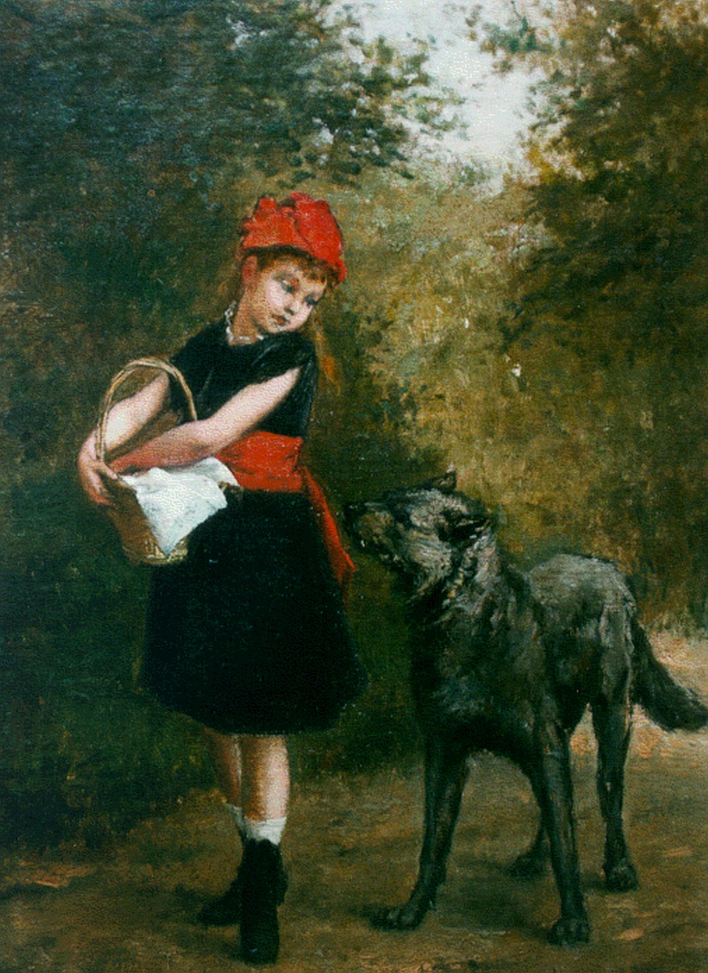Albert Roosenboom - Roodkapje en de wolf - 1880