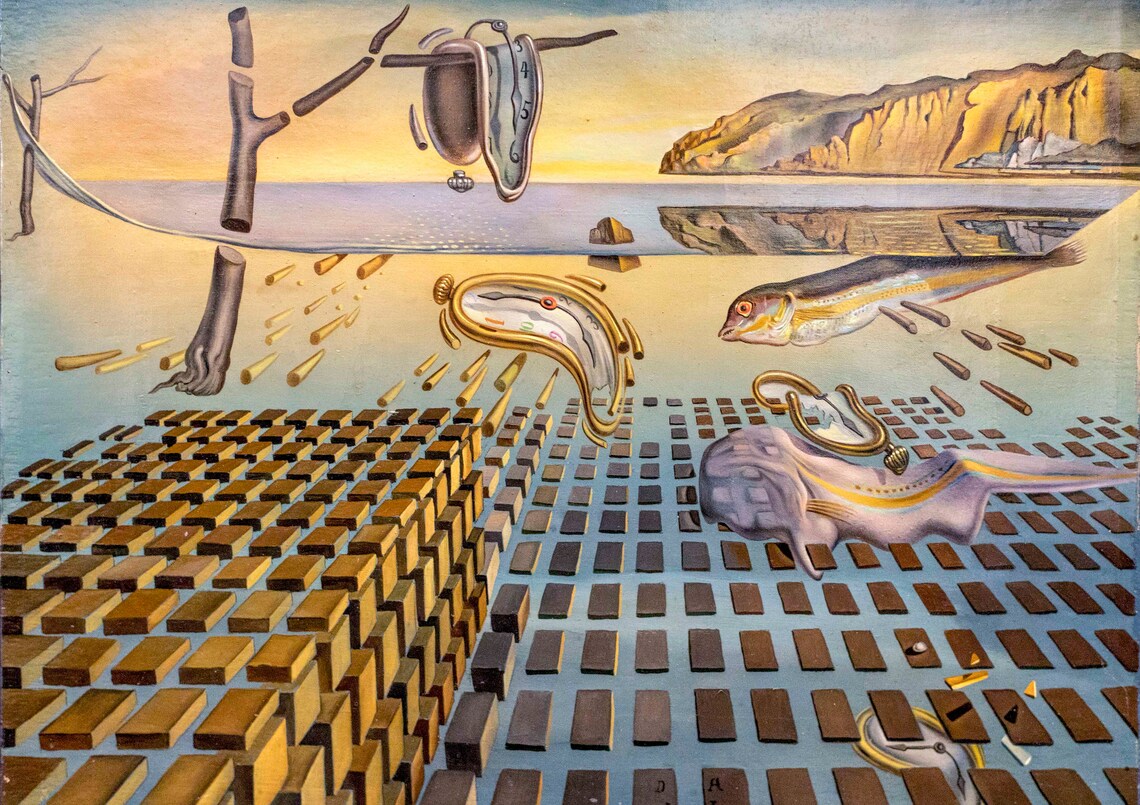 'Het uiteenvallen van de volharding van de herinnering Salvador Dalí