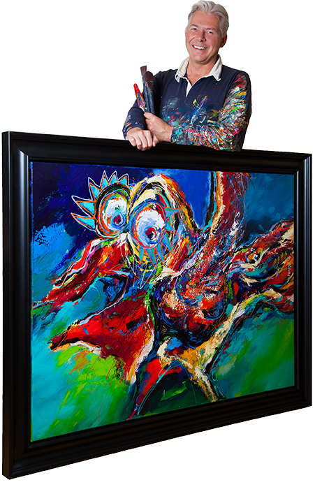 Ferdy Steger met één van zijn werken