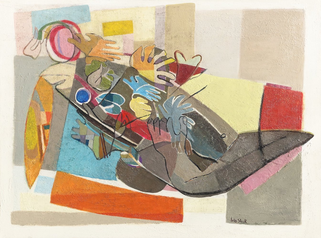 Bedekt met liefde - 2019 mixed media  90 x 120 cm - Iris Slock