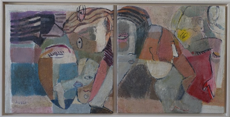 De tango van het leven 2019 - mixed media 50 x 100 cm - Iris Slock