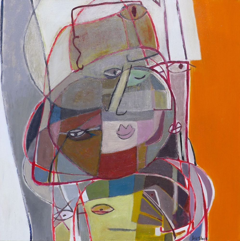 Met een knipoog door het leven 2016 mixed media 120 x 120 cm - Iris Slock