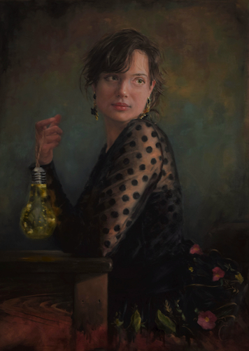 Dance me to the end of Love, 2019, olie op paneel, 80 x 60 cm - Liseth Visser