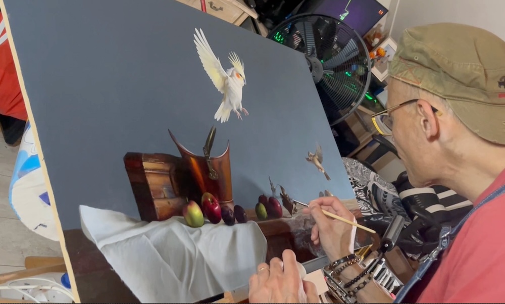 Marcel Ruben aan het werk