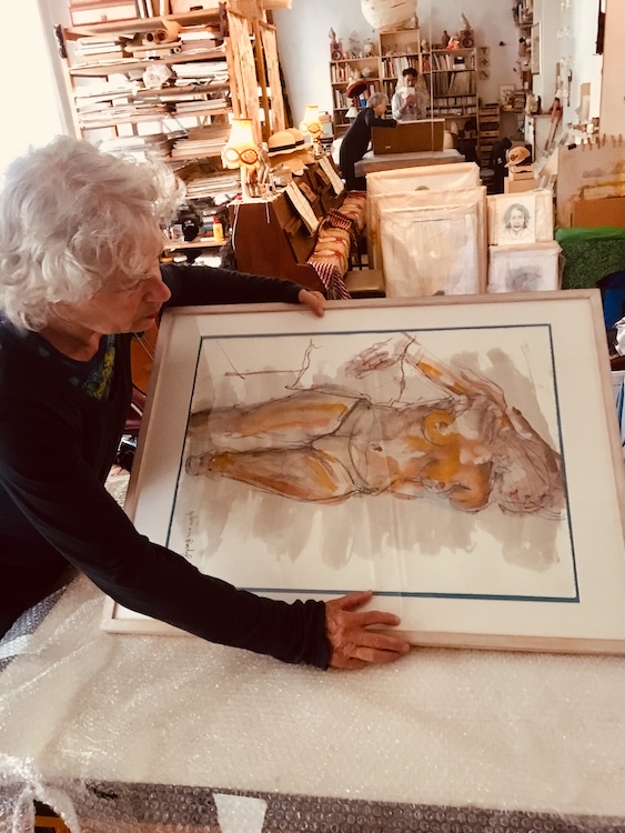 Sylvia van Berkel aan het werk