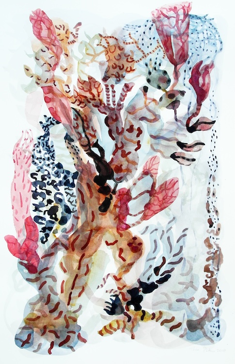 Organismen  2018  aquarel  50 x 70 cm &mdash; Thea Peters