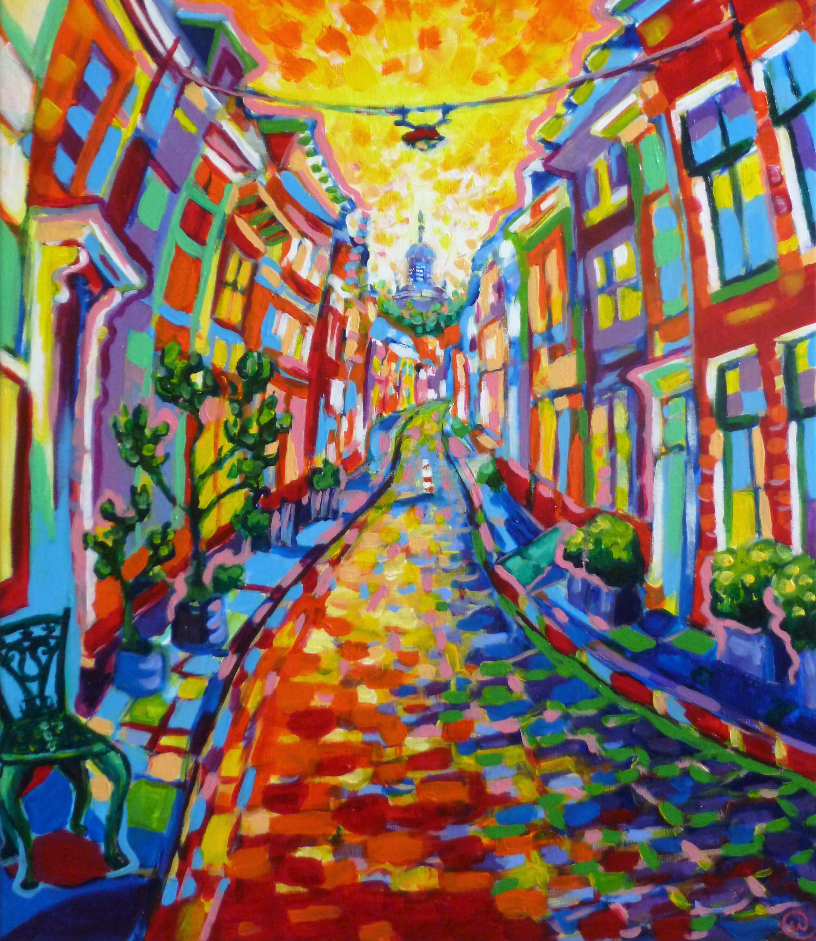 Spanjaardstraat - 2018 - Acryl op doek  – 60x50 cm - Wieteke Hendrikx