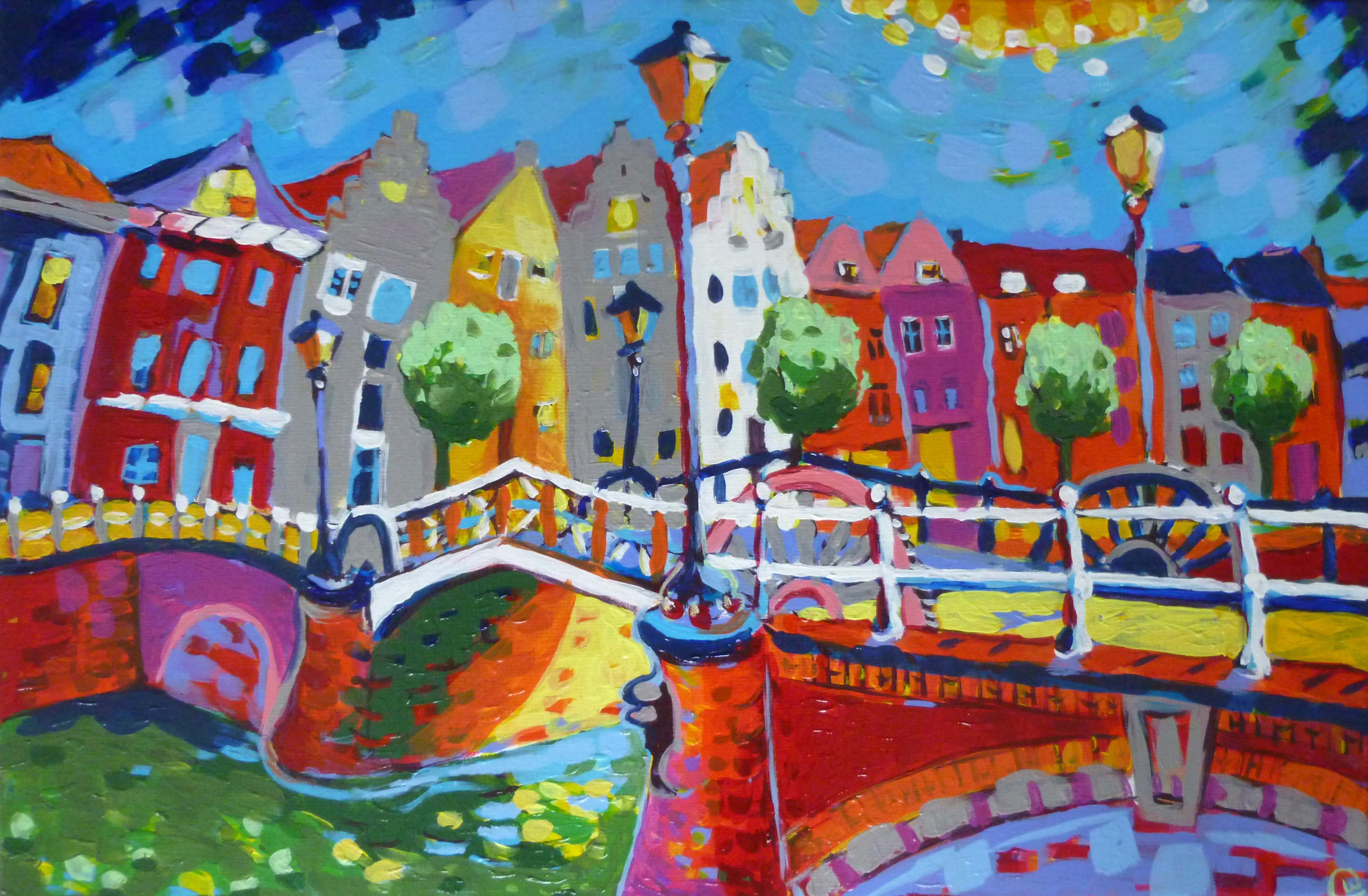 Spijkerbrug – 2018 – Acryl op doek – 40x60 cm  - Wieteke Hendrikx