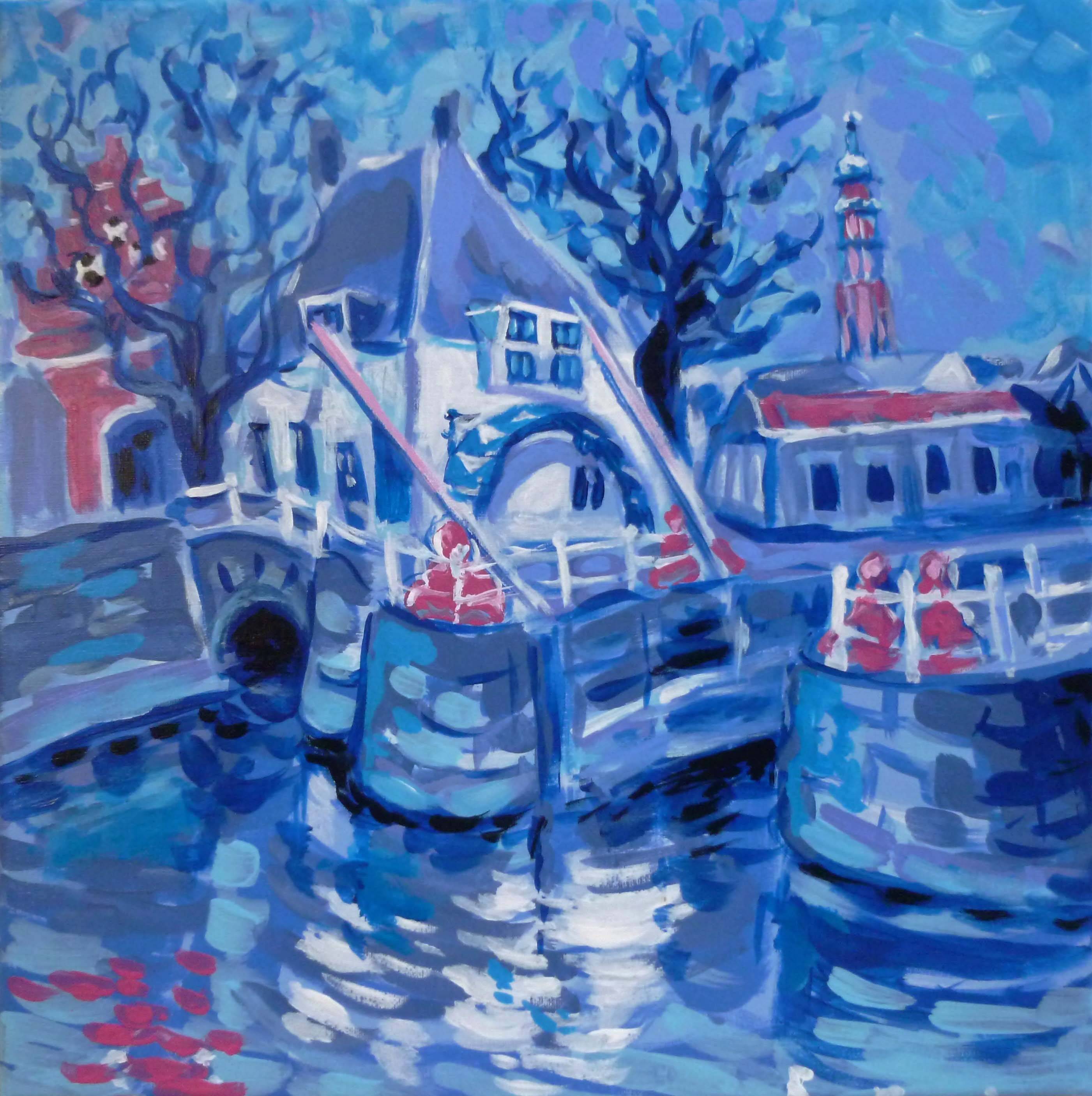 Getijdenmolen – 2018 – Acryl op doek – 30x30 cm - Wieteke Hendrikx